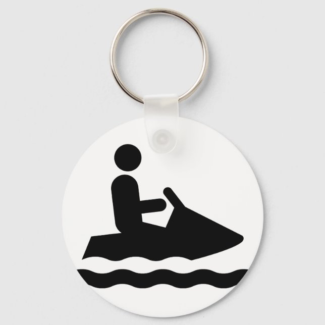 Jetskiing Symbol Keychain (Front)