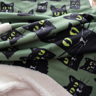 Jetty Jetterson Black Cat Eyes Halloween Fall      Sherpa Blanket