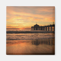 Jetty Over Ocean Beach Sunset