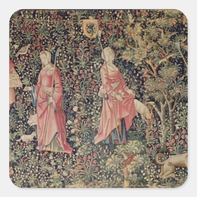 Jeu de Marelle et Cueillette de Fruits' Square Sticker (Front)