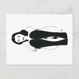 Jeune femme assise postcard
