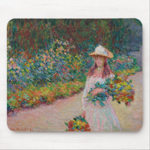 Jeune fille dans le jardin de Giverny, 1888 Mouse Pad