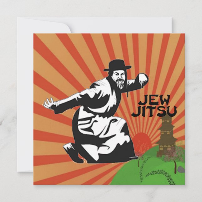 Jew Jitsu Card | Jewish Bar Mitzvah Gifts (Front)