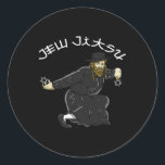 Jew Jitsu Karate Funny Hanukkah Jiu Jitsu Martial  Classic Round Sticker<br><div class="desc">Jew Jitsu Karate Funny Hanukkah Jiu Jitsu Martial Arts Gift 6</div>