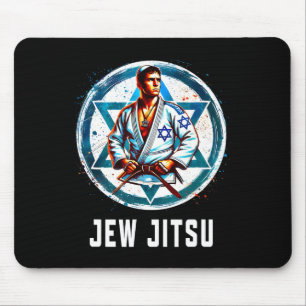 Jew Jitsu Karate Funny Hanukkah Jiu Jitsu Martial  Mouse Pad