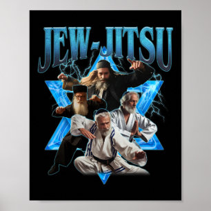 Jew Jitsu Karate Funny Hanukkah Jiu Jitsu Martial Poster