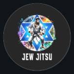 Jew Jitsu Karate Funny Hanukkah Martial Arts Chanu Classic Round Sticker<br><div class="desc">Jew Jitsu Karate Funny Hanukkah Martial Arts Chanukah Gift</div>