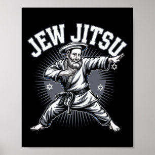 Jew Jitsu Karate Hanukkah Jiu Jitsu Martial Arts D Poster