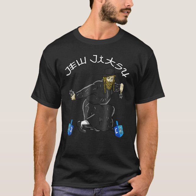 Jew Jitsu Karate  Hanukkah Jiu Jitsu Martial T-Shirt (Front)