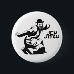 Jew Jitsu Pinback Butto | Jewish Bar Mitzvah Gifts 6 Cm Round Badge<br><div class="desc">Excellent gift for your upcoming Bar Mitzvah! 

This awesome pin back button contains a black graphic design and black text,  looks best on a light background colour.


jew humour funny jews "ju jitsu" "jew jitsu" hilarious jewish hebrew</div>