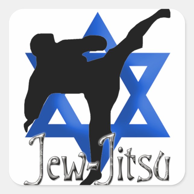 Jew Jitsu Square Sticker (Front)