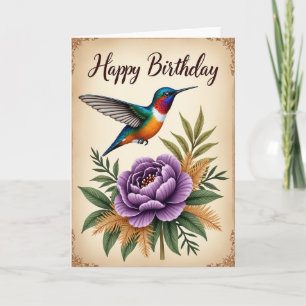 Jewel Bird Birthday Card