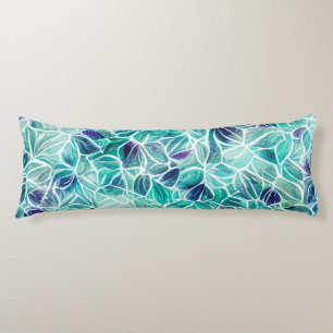 Jewel Blues Leaf Pattern Body Cushion