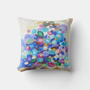 Jewel bright flowers with a handpainted look cushion