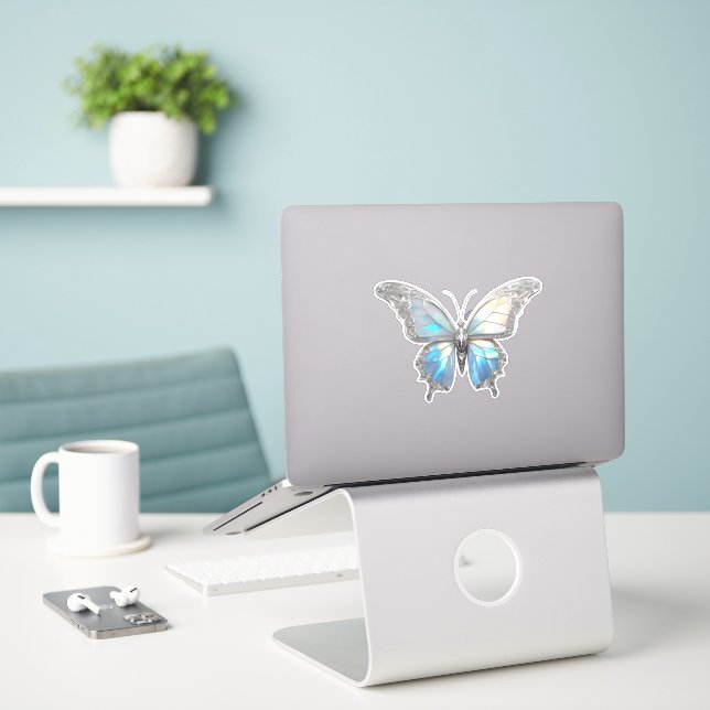 Jewel Butterfly Opal and Silver (Laptop On Desk)