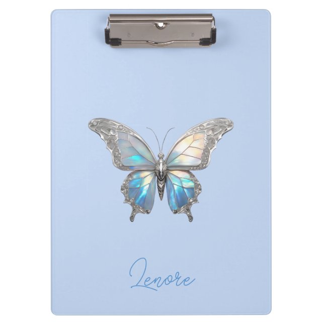 Jewel Butterfly Opal and Silver Clipboard (Front)