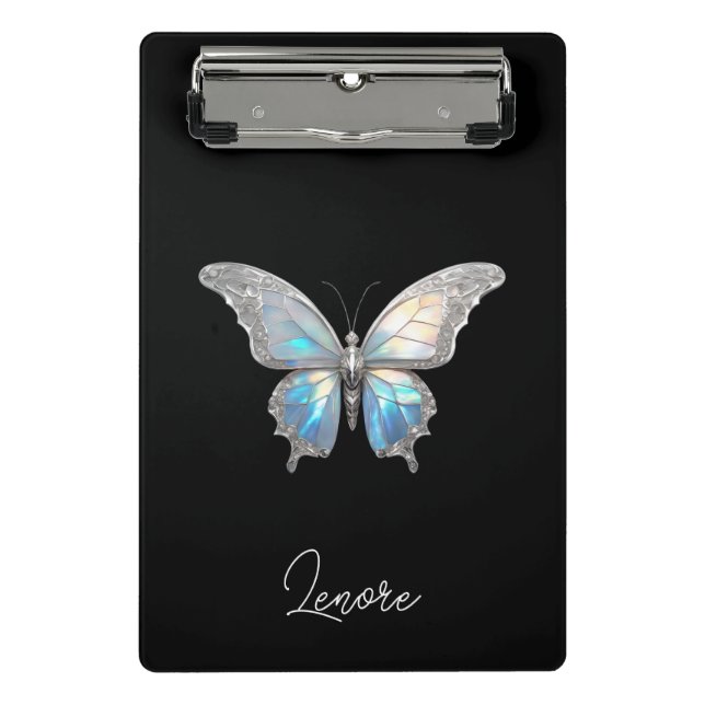 Jewel Butterfly Opal and Silver Mini Clipboard (Front)