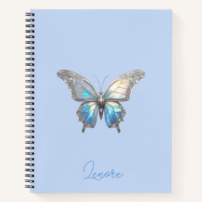 Jewel Butterfly Opal and Silver Notebook (Front)