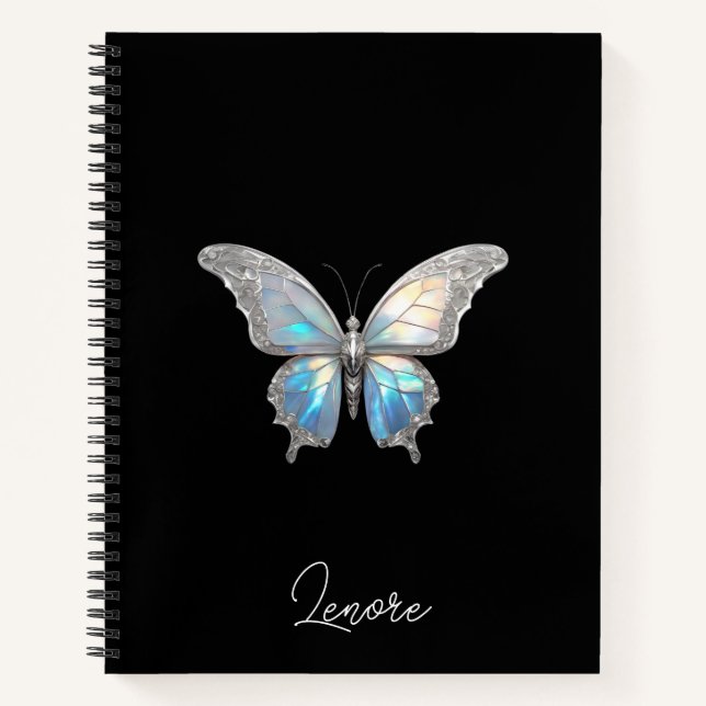 Jewel Butterfly Opal and Silver Notebook (Front)