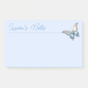 Jewel Butterfly Opal and Silver Post-it Notes