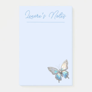 Jewel Butterfly Opal and Silver Post-it Notes