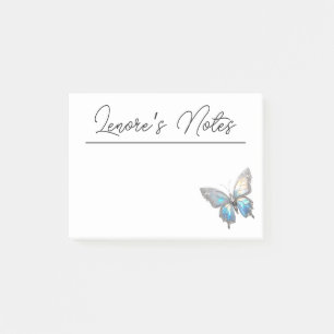 Jewel Butterfly Opal and Silver Post-it Notes