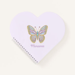 Jewel Butterfly Purple Blue Gold Notebook