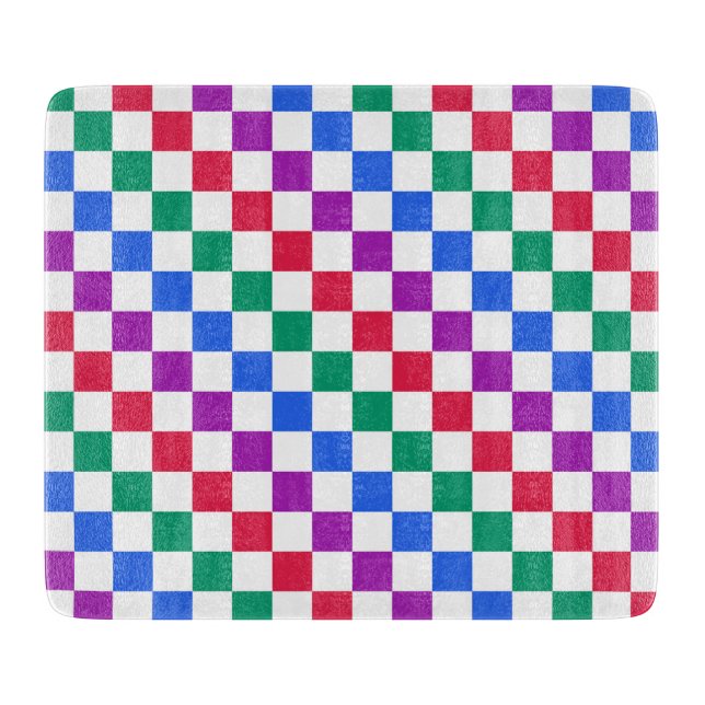 Jewel candy diagonal checker pattern cutting board (Front)