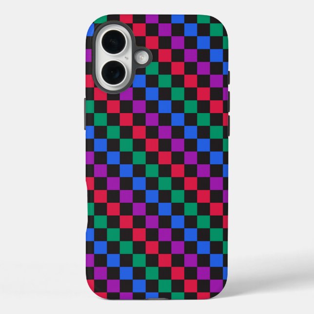 Jewel candy diagonal checkerboard pattern Case-Mate iPhone case (Back)