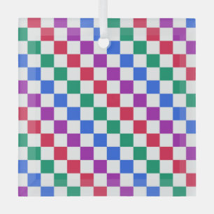 Jewel candy diagonal chequered pattern glass tree decoration