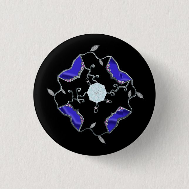 Jewel design    3 cm round badge (Front)