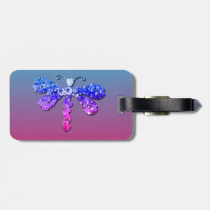 Jewel Dragon Fly Sparkle Customise pretty Luggage Tag