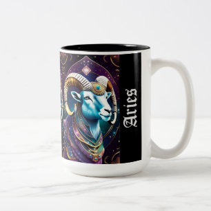 Jewel Galaxy Zodiac Aries Two-Tone Coffee Mug