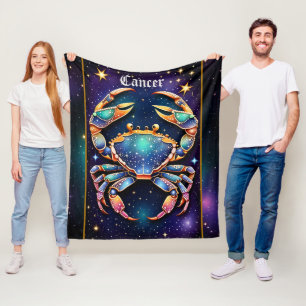 Jewel Galaxy Zodiac Cancer Fleece Blanket