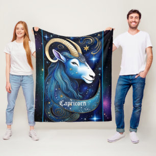 Jewel Galaxy Zodiac Capricorn Fleece Blanket
