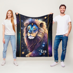 Jewel Galaxy Zodiac Leo Fleece Blanket