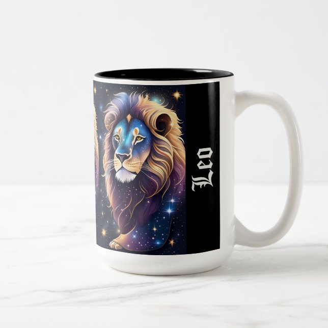 Jewel Galaxy Zodiac Leo Two-Tone Coffee Mug (Right)