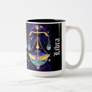 Jewel Galaxy Zodiac Libra Two-Tone Coffee Mug