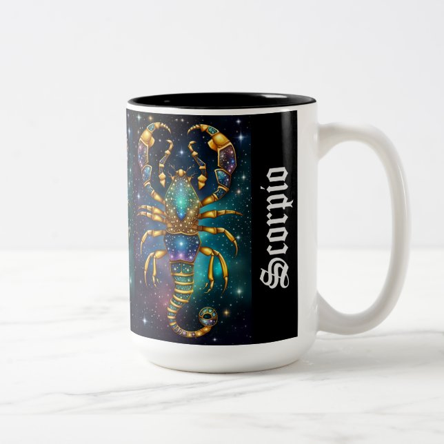 Jewel Galaxy Zodiac Scorpio Two-Tone Coffee Mug (Right)