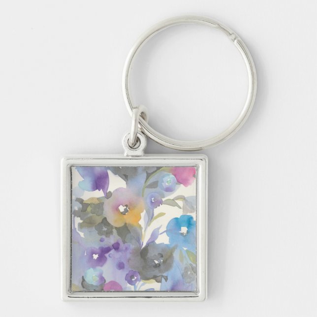 Jewel Garden | Purple Pastel Petals Key Ring (Front)
