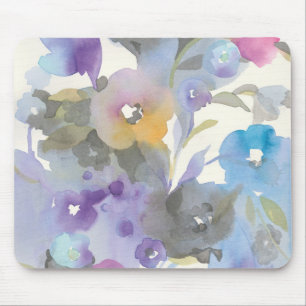Jewel Garden Purple Pastel Petals Mouse Pad