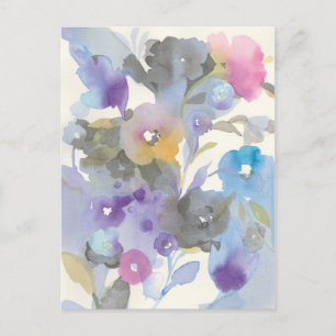 Jewel Garden   Purple Pastel Petals Postcard