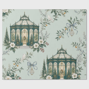 Jewel Glasshouse Celadon Christmas Wrapping Paper