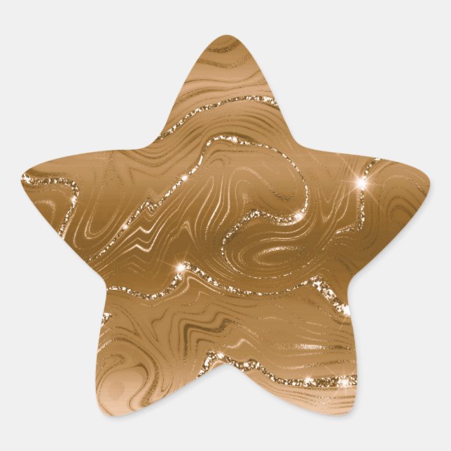 Jewel Gold Glittery Glitz  Star Sticker (Front)