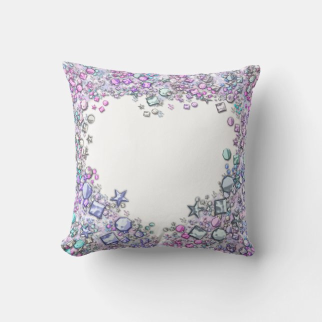 Jewel Heart Throw Pillow (Front)