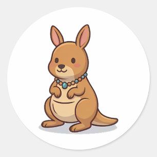 Jewel Kangaroo Classic Round Sticker