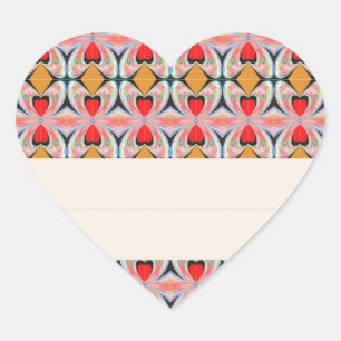 Jewel n Diamond Pattern with EDITABLE Text Heart Sticker