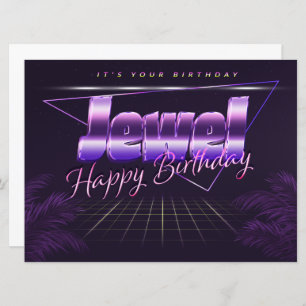 Jewel Name First name lila retro card Birthday