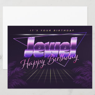Jewel Name Vorname lila retro Karte Geburtstag Card