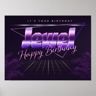 Jewel Name Vorname lila retro Poster Geburtstag